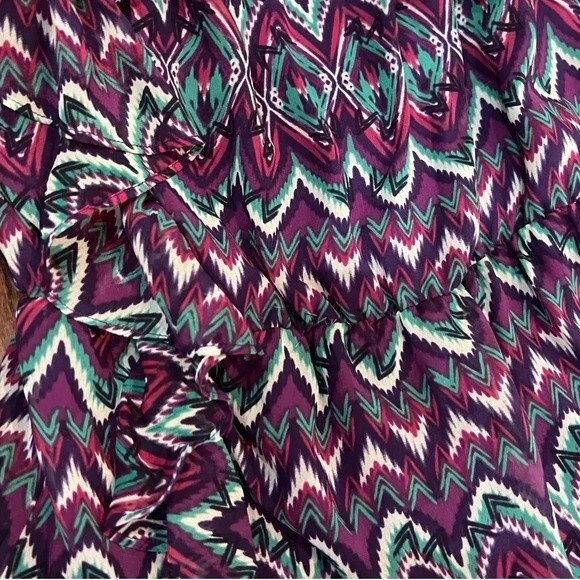 Modern Love one shoulder ruffle abstract print dress size medium - Picture 3 of 5